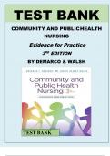TEST BANK COMMUNITY AND PUBLICHEALTH NURSING Evidence for Practice 3RD EDITION BY DEMARCO & WALSH Latest Review 2023 Practice Questions and Answers, 100% Correct with Explanations, Highly Recommended, Download to Score A+
