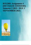 BTE2601 Assignment 4 (DETAILED ANSWERS) Semester 2 2023 - DUE 5 SEPTEMBER 2023.