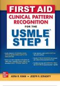 First Aid Clinical Pattern Recognition for the USMLE Step 1&period; by Asra Khan&comma; Joseph Geraghty &vert; Complete 16 Chapters