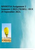 MNM3714 Assignment 2 Semester 2 2023 (781905) - DUE 29 September 2023.