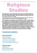 Summary -  Religious education (RE) both Christianity and Islam