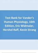 Test Bank for Vander’s Human Physiology, 16th Edition, Eric Widmaier, Hershel Raff, Kevin Strang