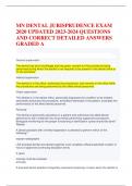 MN DENTAL JURISPRUDENCE EXAM 2020 UPDATED 2023-2024 QUESTIONS AND CORRECT ANSWERS