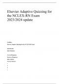 Elsevier Adaptive Quizzing for the NCLEX-RN Exam 2023/2024 update
