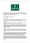 MANCOSA Business management Questions and answers