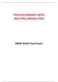 PSYCHOTHERAPY WITH  MULTIPLE MODALITIES NRNP 6645 Final Exam