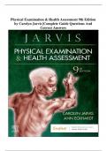 TEST BANK Physical Examination & Health Assessment 9th Edition by Carolyn Jarvis| All Chapters Covered| Test Bank 100% Veriﬁed Answers