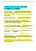 CCRC Exam Questions with Complete Solutions 