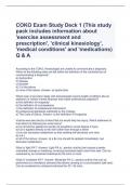 COKO Exam Study Deck 1 (This study pack includes information about 'exercise assessment and prescription', 'clinical kinesiology', 'medical conditions' and 'medications) Q & A