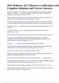 2023 Wellcare ACT Mastery Certification with Complete Solutions and Correct Answers&period;