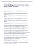 NIMS CNC Operator Test Study Guide With Correct Answers&period;