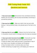FMS Testing Study Guide  questions and answers Latest 2023 - 2024 100&percnt; correct answers