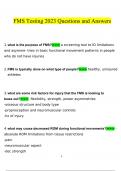 Functional Movement Screen &lpar;FMS&rpar; TEST questions and answers Latest 2023 - 2024 100&percnt; correct answers