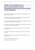 IC&RC LCDC EXAM Domain I (Screening, Assessment and Engagement) Motivational Interviewing Terms 2023/2024