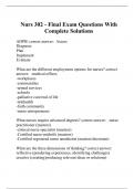 Nurs 302 - Final Exam Questions With Complete Solutions