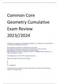 Common Core  Geometry Cumulative  Exam Review 2023//2024