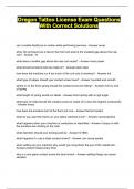 Oregon Tattoo License Exam Questions With Correct Solutions