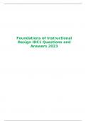 Foundations of Instructional Design IDC1 Questions and Answers 2023