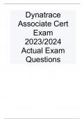 Dynatrace Associate Cert Exam  2023/2024  Actual Exam Questions