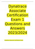 Dynatrace Associate Certification Exam 1 Questions and Answers 2023/2024