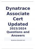 Dynatrace Associate Cert Updated 2023/2024  Questions and Answers