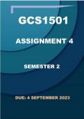 GCS1501 ASSIGNMENT 4 DETAILED SOLUTIONS ( DUE- 4  SEPTEMBER  2023)