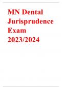 MN Dental Jurisprudence Exam 2023/2024