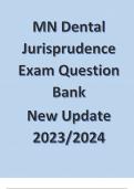 MN Dental Jurisprudence Exam Question Bank New Update 2023/2024