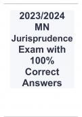 2023/2024  MN Jurisprudence Exam with 100%  Correct Answers