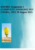 RSE4801 Assignment 3 (COMPLETE ANSWERS) 2023 (745382) - DUE 30 August 2023.