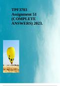 TPF3703 Assignment 51 (COMPLETE ANSWERS) 2023