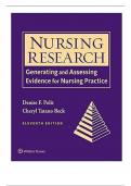 Test Bank For Nursing Research 11th Edition by Denise Polit; Cheryl Becky, Chapter 1-33: | ISBN NO-10 1975110641 | ISBN-13 978-1975110642|| A+ guide