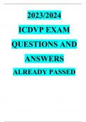 2023/2024  ICDVP EXAM QUESTIONS AND ANSWERS ALREADY PASSED
