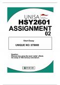 HSY2601 ASSIGNMENT02 DUE05 SEPTEMBER 2023