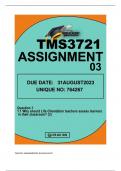 TMS3721 ASSIGNMENT 3 DUE 31 AUGUST 2023