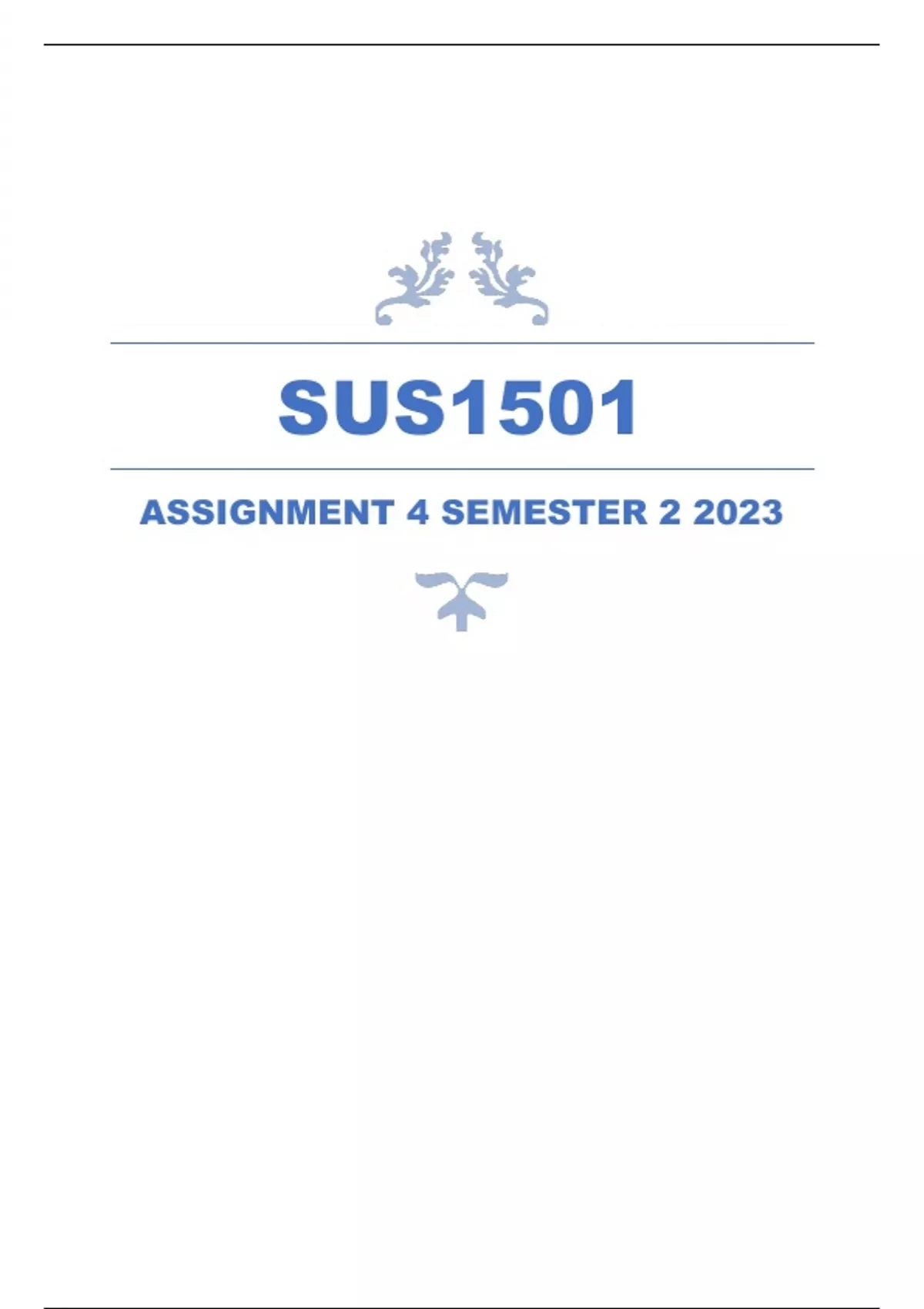 sus1501 assignment 8 2023