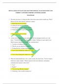 MENTAL HEALTH NCLEX 2023-2024 WITH 200 REAL EXAM QUESTIONS AND  CORRECT ANSWERS&lpar;VERIFIED ANSWERS&rpar;&vert;AGRADE Mental Health