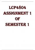 LCP4804  ASSIGNMENT 1 OF  SEMESTER 1