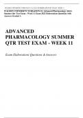 WALDEN UNIVERSITY NURS-6521N-31, Advanced Pharmacology (2023)  Summer Qtr Test Exam - Week 11 Exam 2023 Elaborations Questions with  Answers Graded A