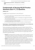 Fundamentals of Nursing NCLEX Practice Questions Quiz &num;1 &vert; 75 Questions and Answers