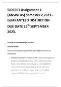 SJD1501 Assignment 4 (ANSWERS) Semester 2 2023 - GUARANTEED DISTINCTION DUE DATE 26th SEPTEMBER 2023.