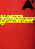 LCP4804 Assignment 1 (COMPLETE ANSWERS) Semester 2 2023 (697235) - DUE 29 August 2023