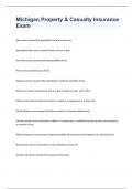 Michigan Property & Casualty Insurance Exam 2023 with 100&percnt; correct answers