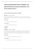 CLINICAL DECISION MAKING CLINICAL JUDGEMENT&comma; Latest  Update 2023 Questions and Answers with Explanations&comma; 100&percnt;  Correct&comma; Download to Score A