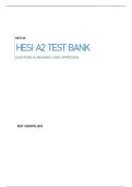 HESI A2 TEST BANK - QUESTIONS & ANSWERS (GRADED 97%) 100% APPROVED BEST VERSION 2023
