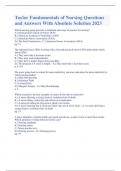 Taylor Fundamentals of Nursing Questions and Answers With Absolute Solution 2023
