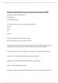 Arizona Real Estate Licence Exam Prep Solved 100&percnt;