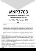 MNP3703 Assignment 2 (ANSWERS) Semester 2 2023 (894056)- DISTINCTION GUARANTEED