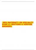  HESI MATERNITY OB SPECIALITY EXAM V1 QESTIONS & VERIFIED ANSWERS&period;