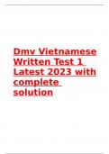 Dmv Vietnamese Written Test 1 Latest 2023 with complete solution